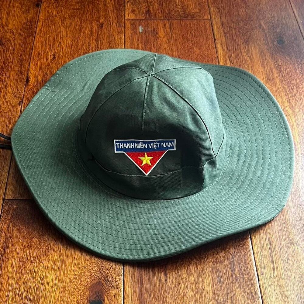 Vietnam green military bucket hat